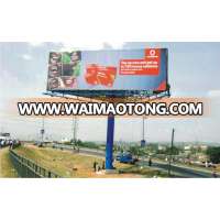 Three sides outdoor advertising billboard with pillar