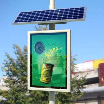 Outdoor Solar Power Walking Street Pole Light Box with Lamp Pole