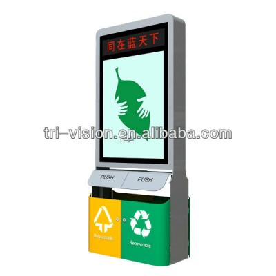 Dustbin LED scrolling lightbox outdoor advertising