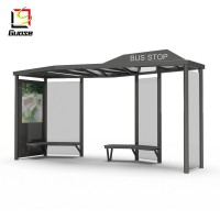 Newest Metal Bus Station Shelter Stop With Outdoor Led Advertising Light Box